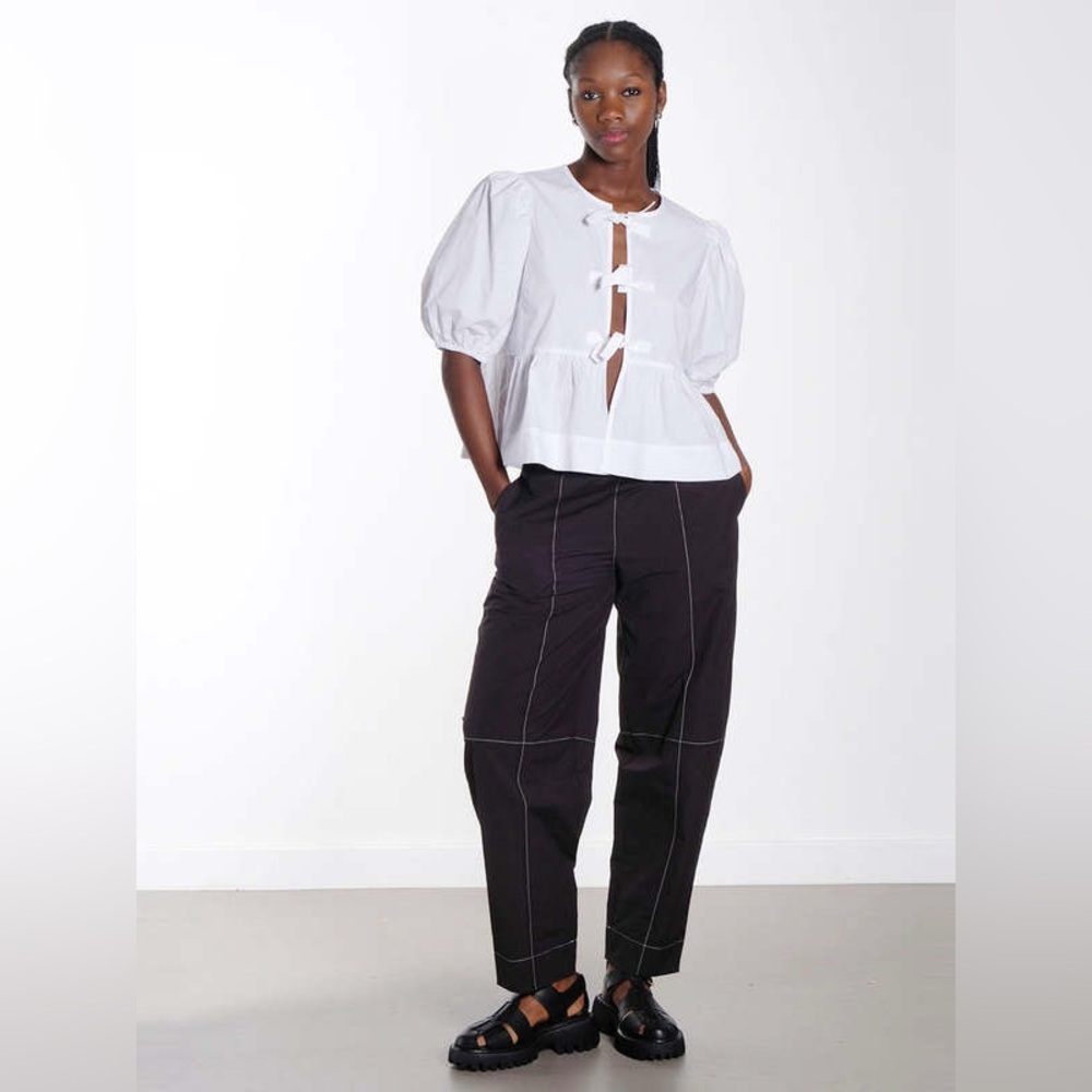GANNI black elasticated Curve trousers